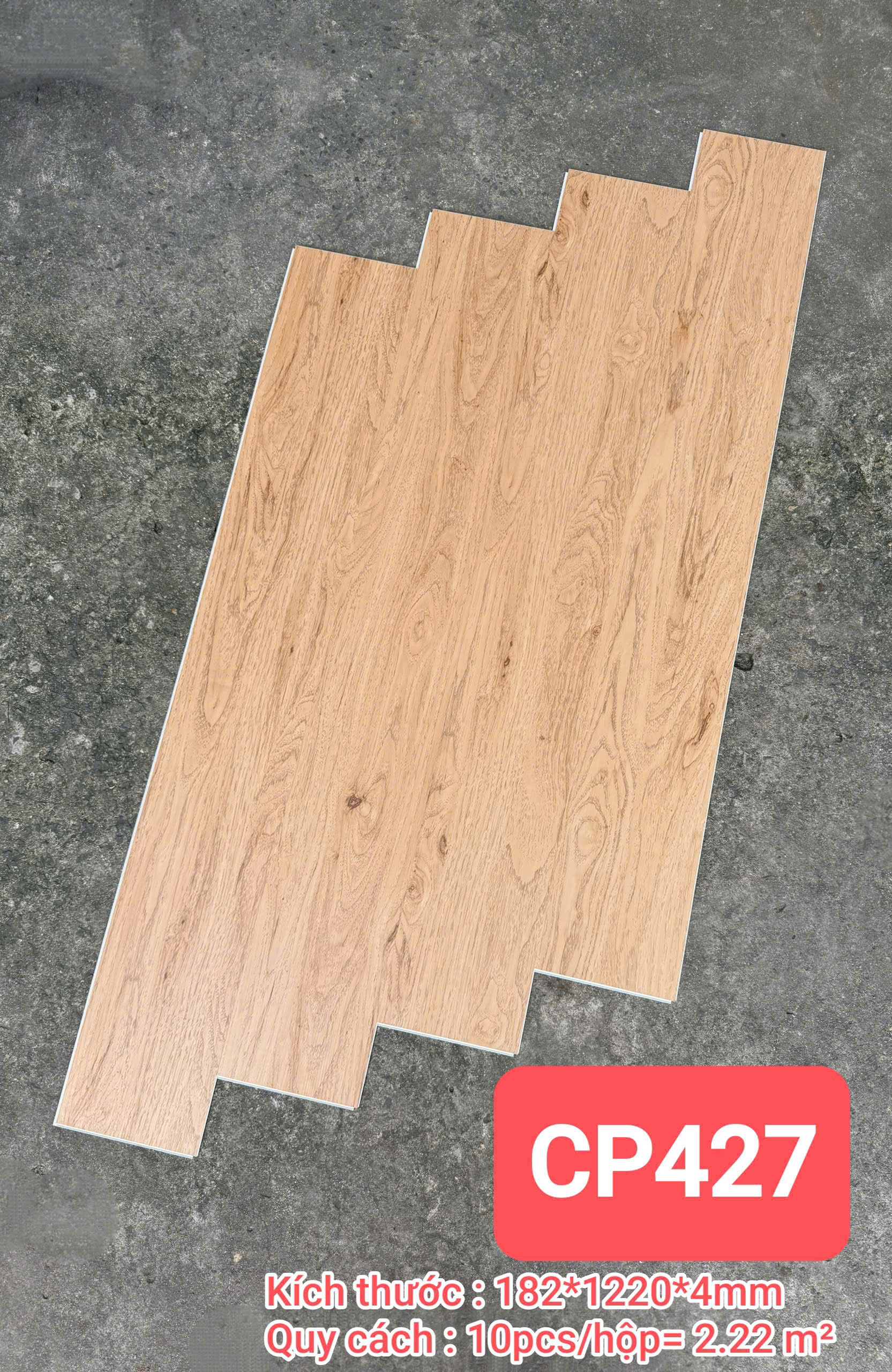 Sàn Nhựa Hèm Khóa Giả Gỗ SPC 4MM CP-427