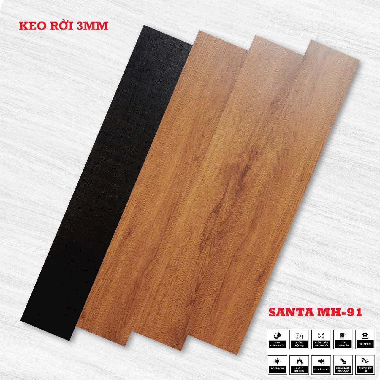 Sàn Nhựa Giả Gỗ Keo Rời 3MM SANTA-91
