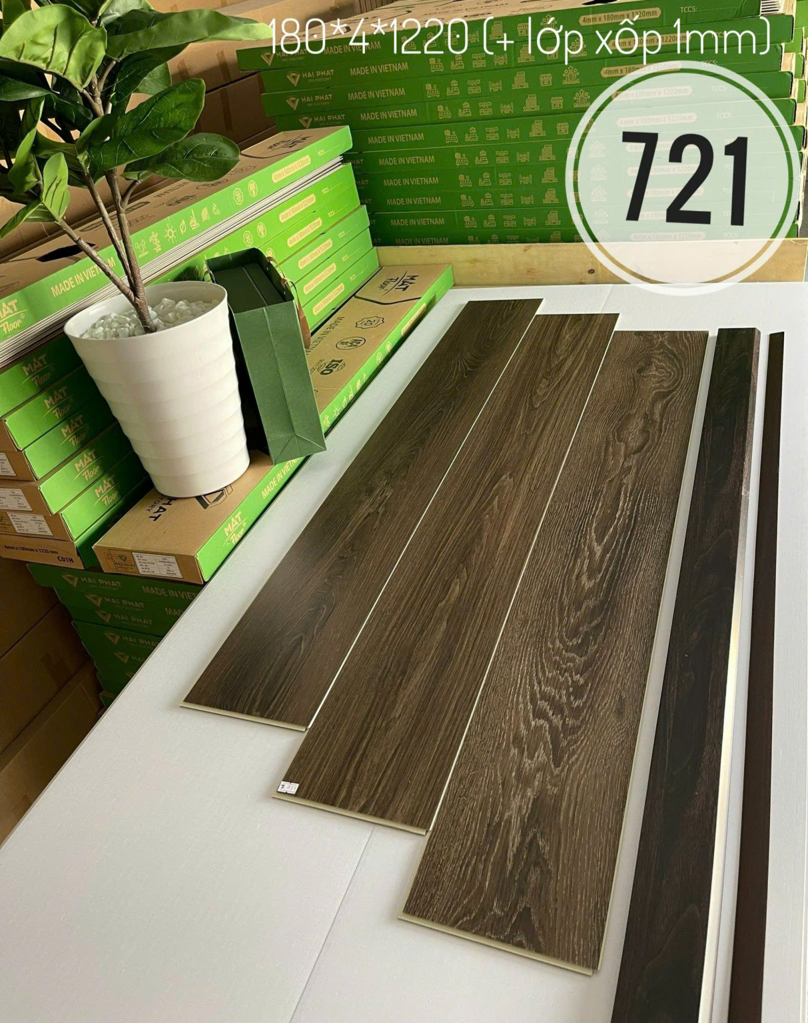 Sàn Nhựa Hèm Khóa Giả Gỗ SPC 4MM MAT Floor-721