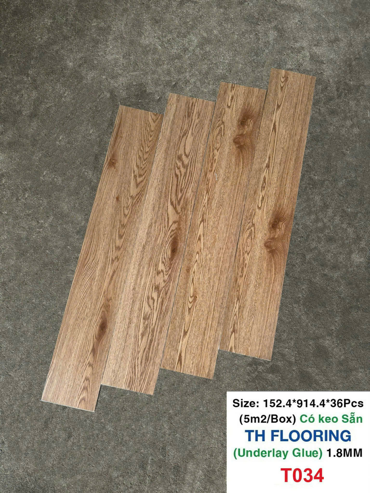 Sàn Nhựa Giả Gỗ Keo Sẵn TH FLooring T034