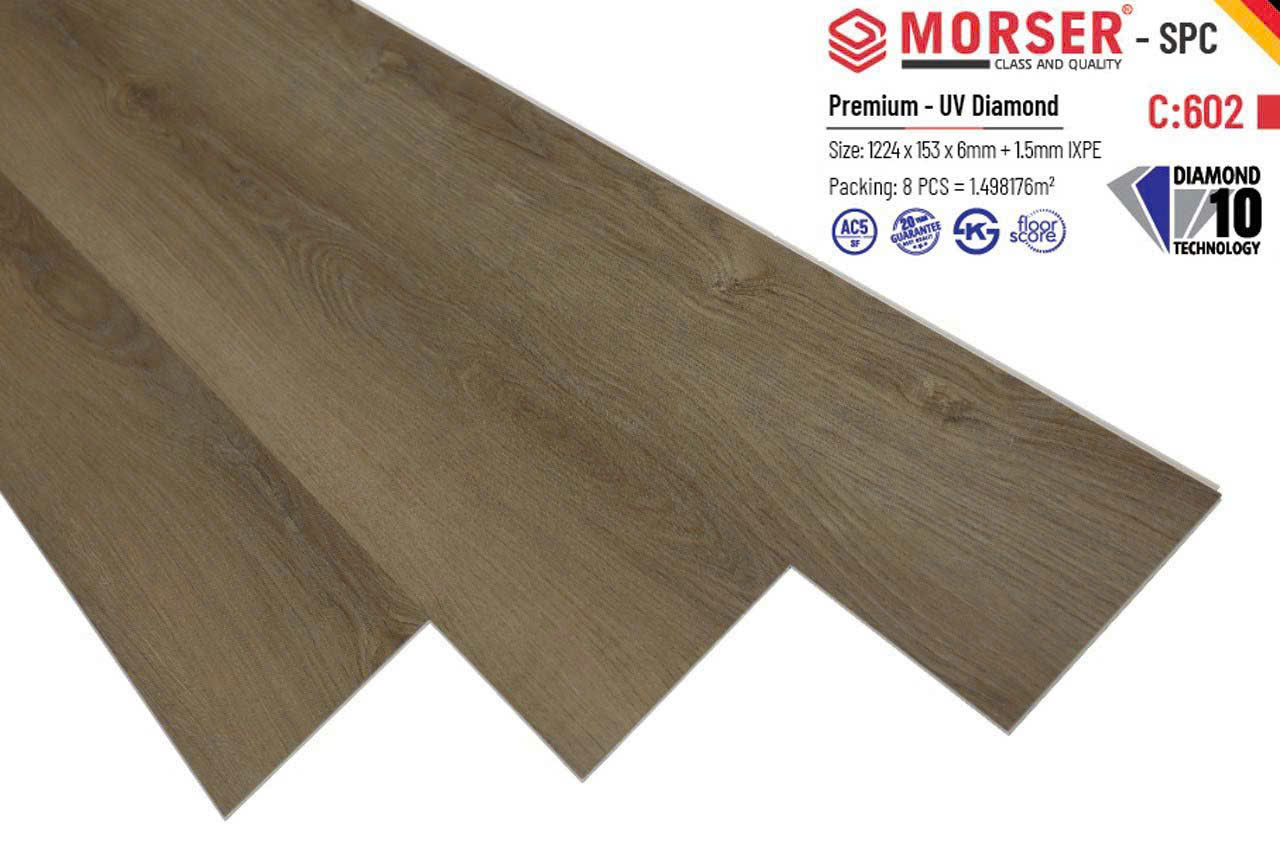 Sàn Nhựa Hèm Khóa Giả Gỗ 6MM MORSER-602