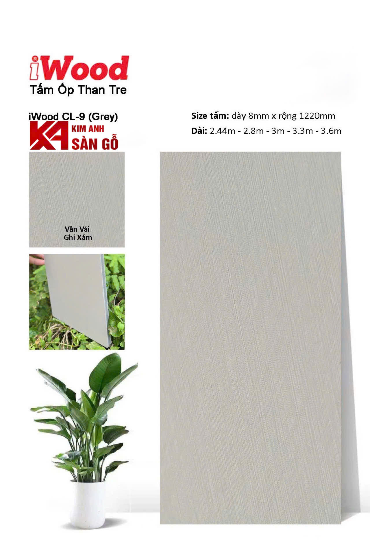 Tấm Ốp Than Tre iWood CL-9