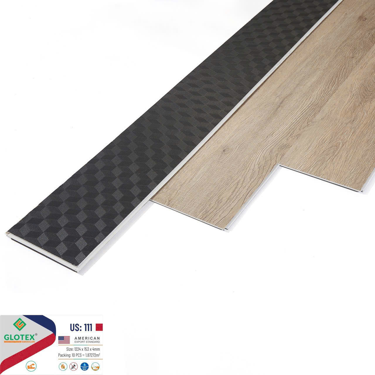 Sàn Nhựa Hèm Khóa 4MM+1MM đế Glotex-111