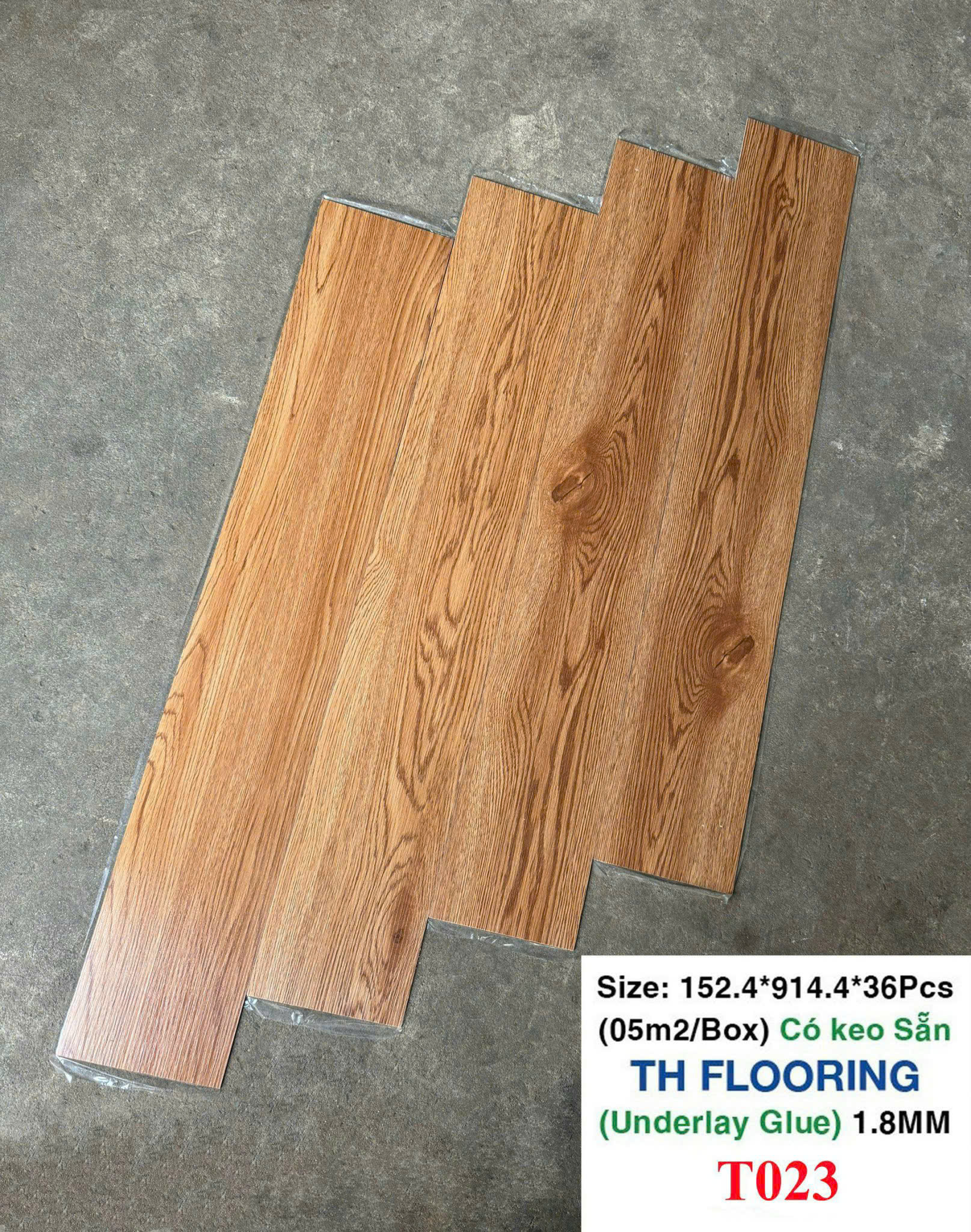 Sàn Nhựa Giả Gỗ Keo Sẵn TH FLooring T023
