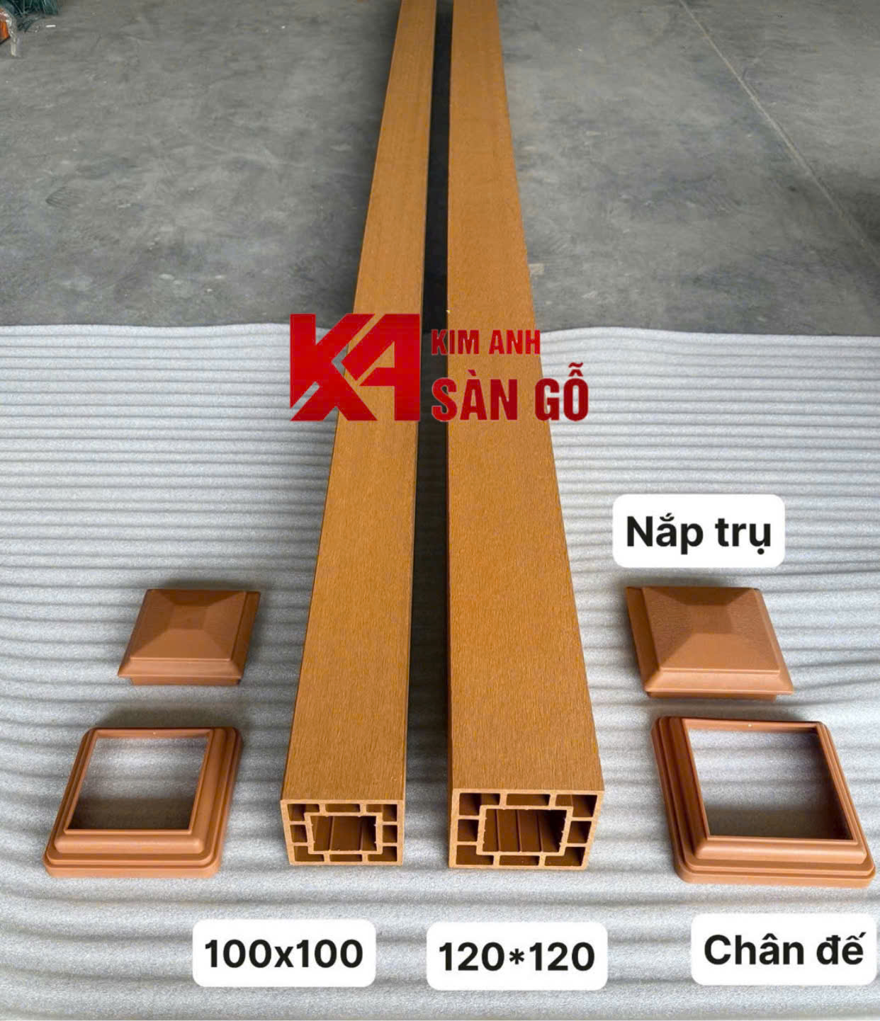 Nắp Chụp Đầu Trụ Gỗ Nhựa 120*120mm