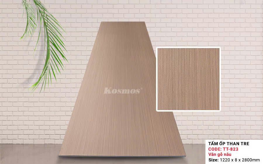 Tấm Ốp Than Tre Kosmos Vân Gỗ Nâu TT-823