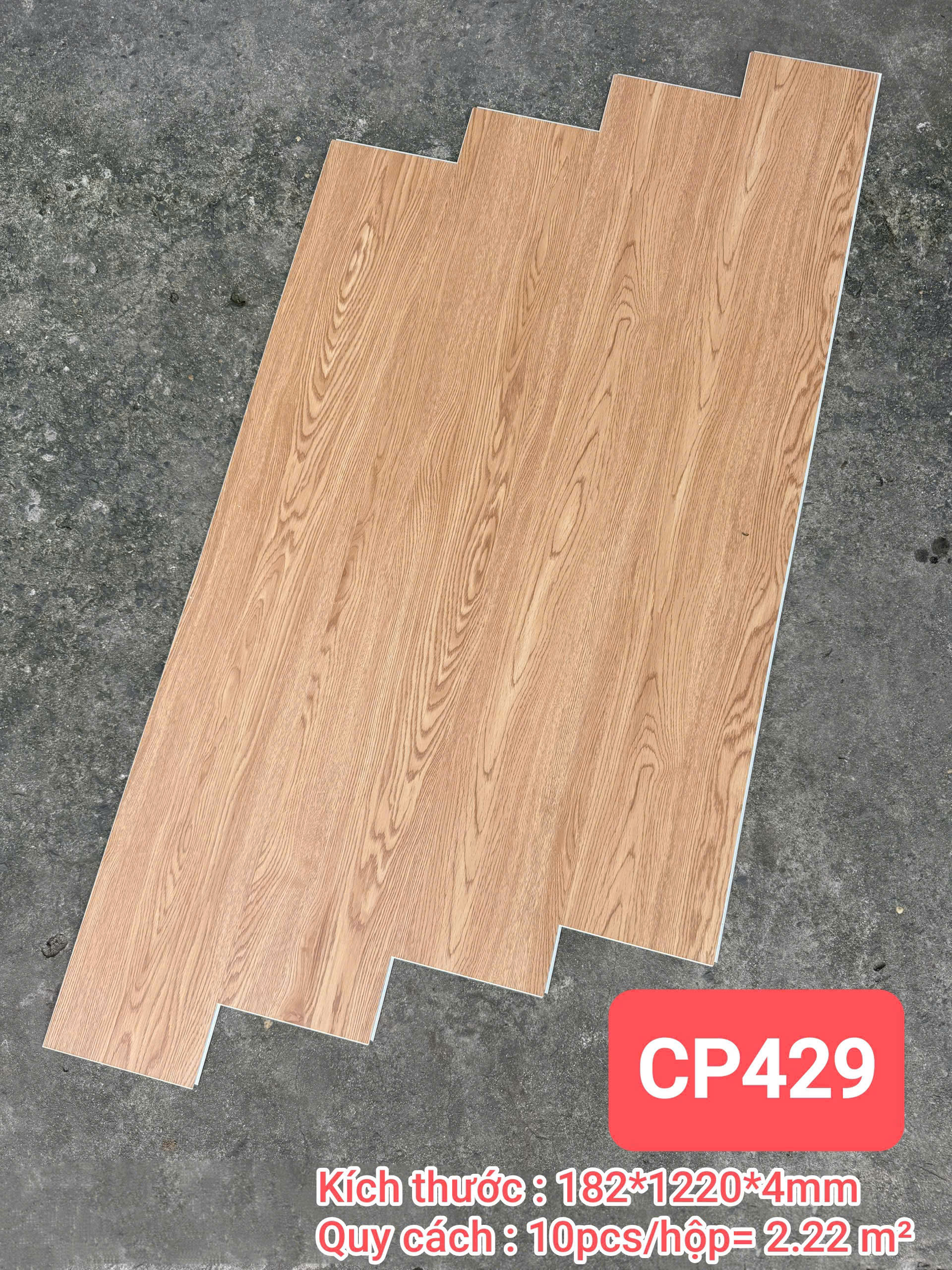 Sàn Nhựa Hèm Khóa Giả Gỗ SPC 4MM CP-429