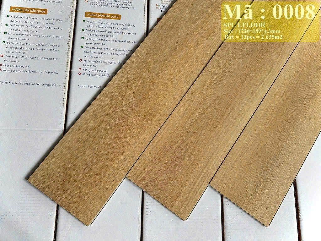 Sàn Nhựa Hèm Khóa Giả Gỗ SPC 4MM EFloor-008