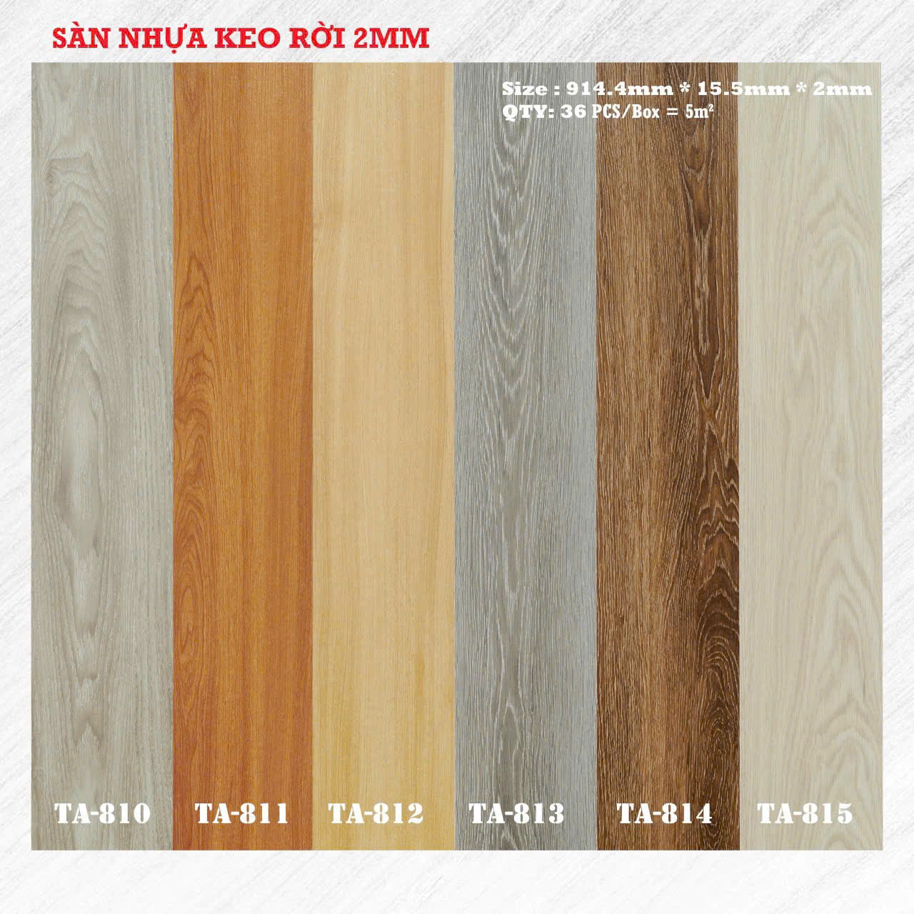 Sàn Nhựa Giả Gỗ Keo Rời 2mm STA-813