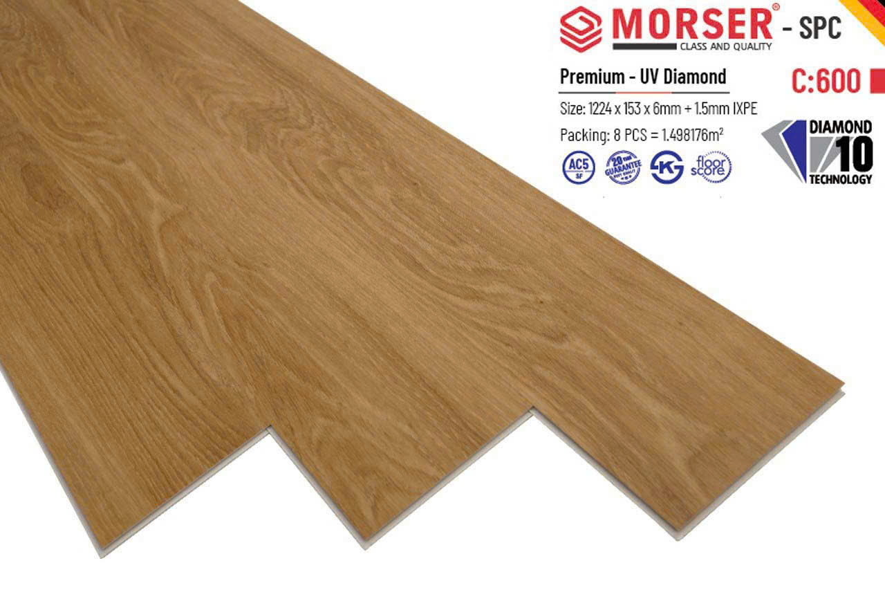 Sàn Nhựa Hèm Khóa Giả Gỗ 6MM MORSER-600
