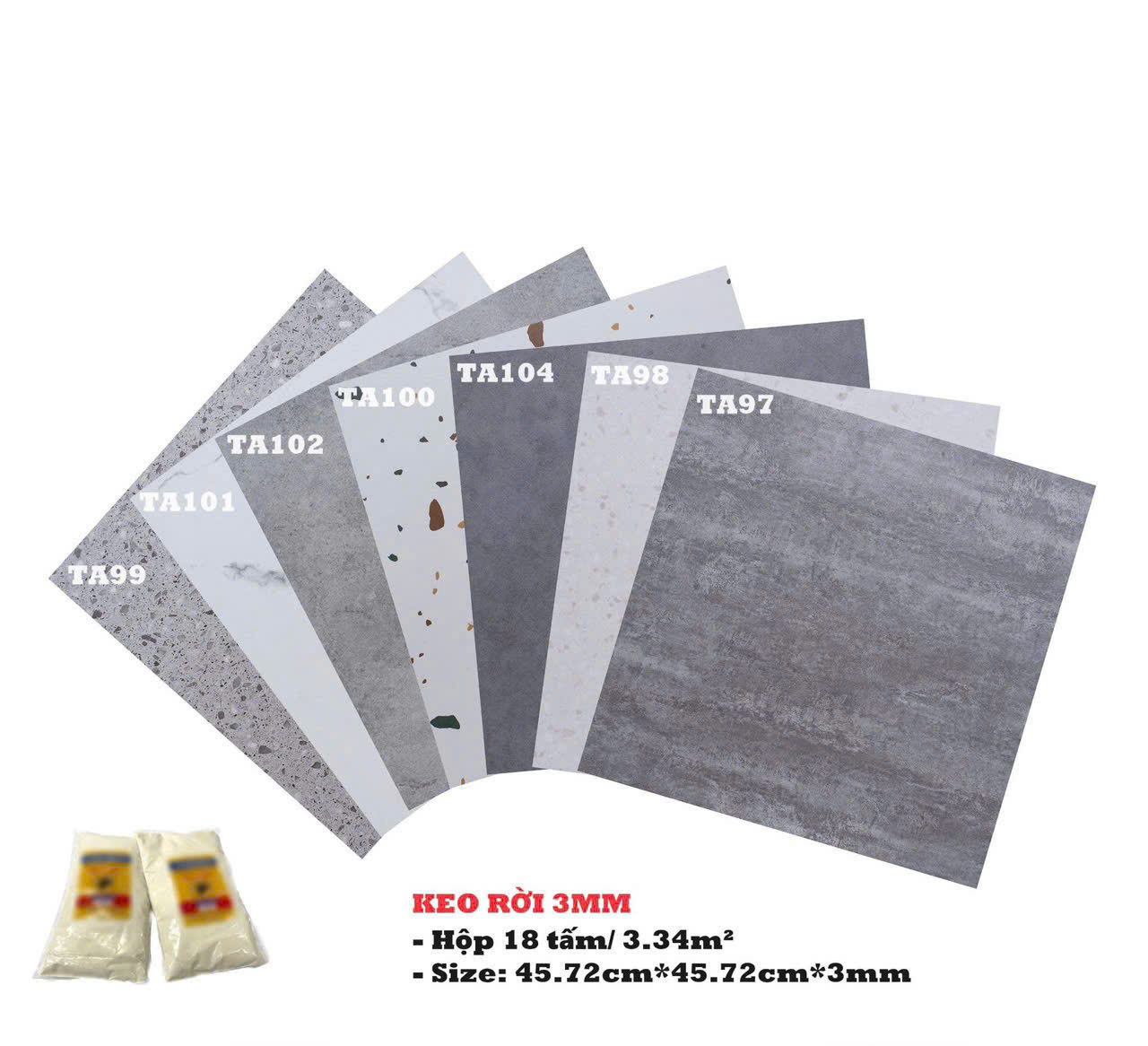 Sàn Nhựa Vân Đá Keo Rời 3MM STA