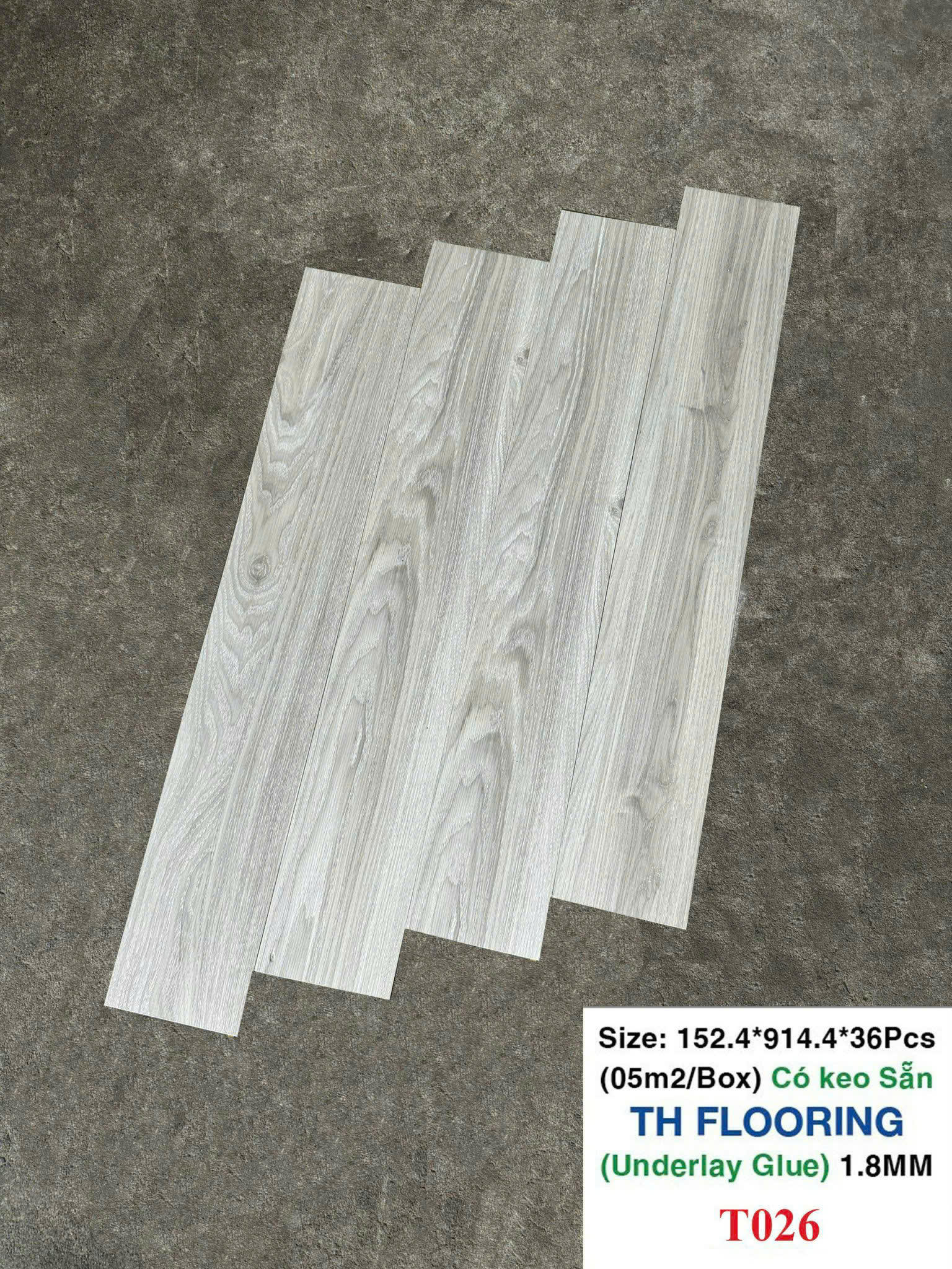 Sàn Nhựa Giả Gỗ Keo Sẵn TH FLooring T026