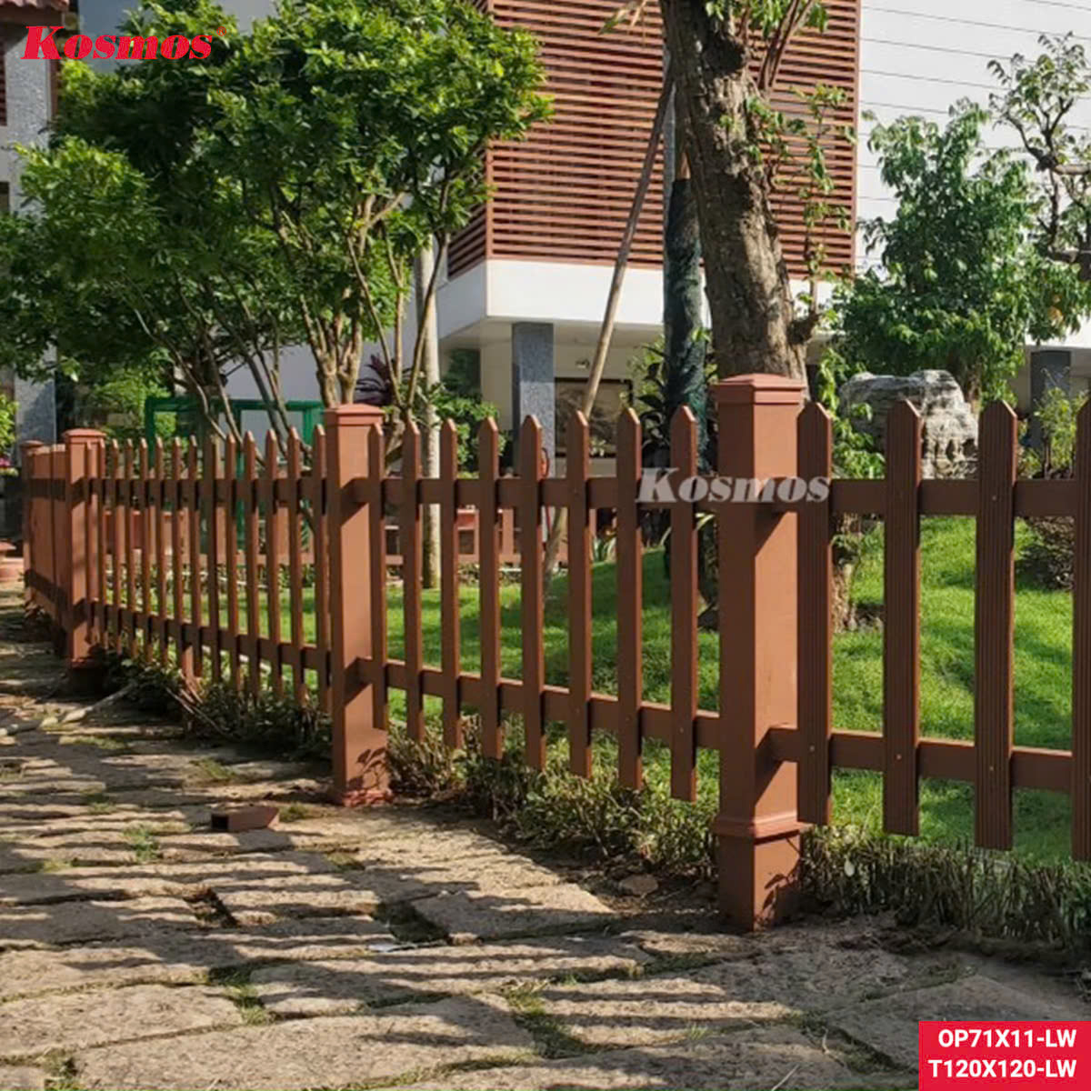 Thanh Lam Trụ Gỗ Nhựa Kosmos 120*120mm Brown