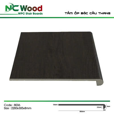 Mặt Bậc Cầu Thang Nhựa Giả Gỗ NCWood 8036