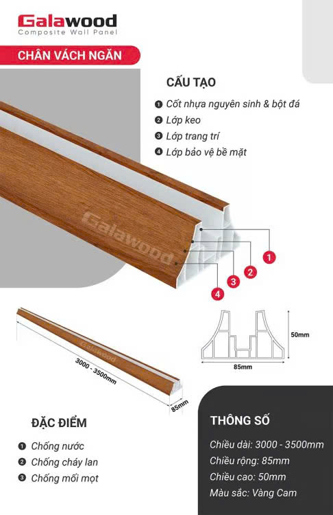 Chân Đế Vách Ngăn Nhựa Galawood CVN-912X3M