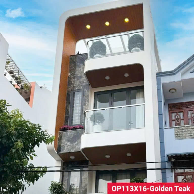 Tấm Ốp Gỗ Nhựa Phủ ASA KM 113X16-Teak