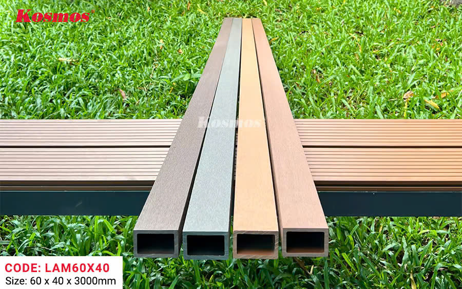 Thanh Lam Gỗ Nhựa Kosmos 60*40mm Grey