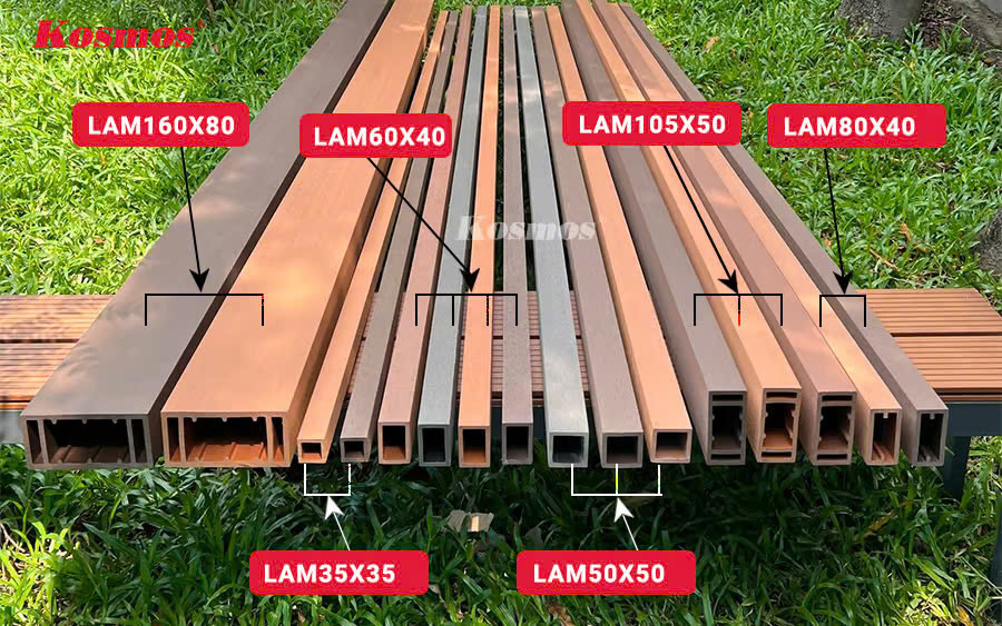 Thanh Lam Gỗ Nhựa Kosmos 160*80mm Wood