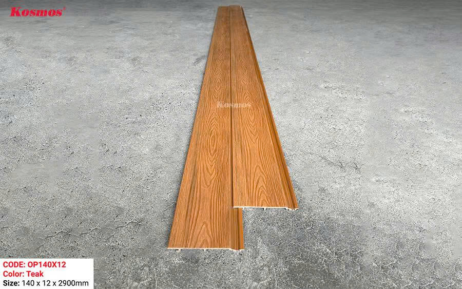 Tấm Ốp Gỗ Nhựa Phủ ASA KM 140X12-Teak