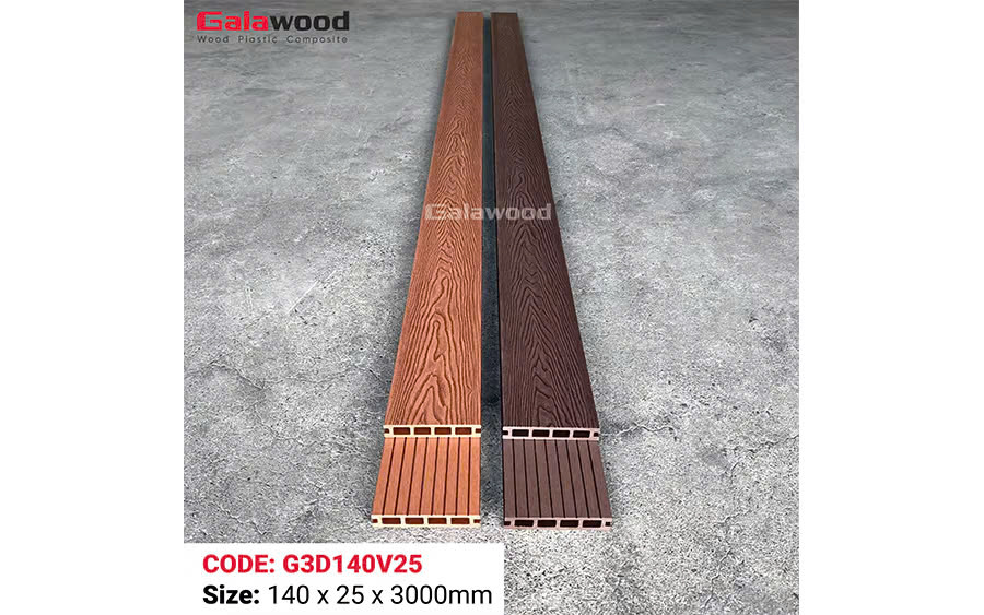 Sàn Gỗ Nhựa Lỗ Vuông 3D Galawood Coffee