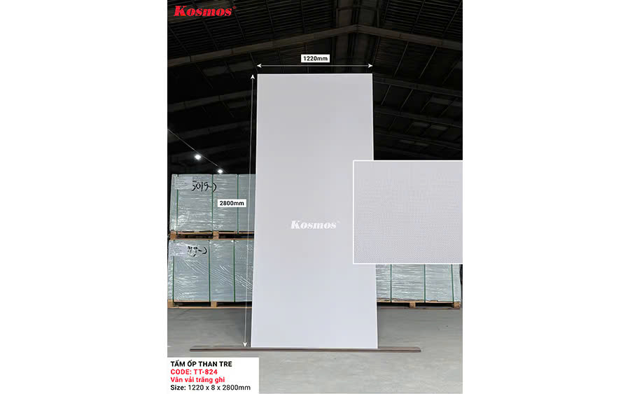 Tấm Ốp Than Tre Kosmos Vân Vải TT-824