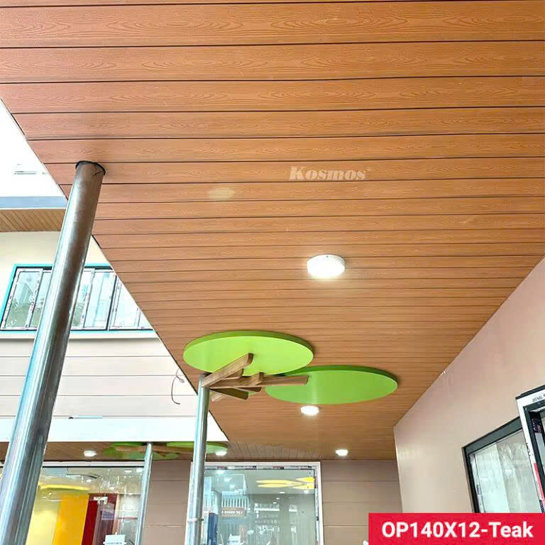 Tấm Ốp Gỗ Nhựa Phủ ASA KM 140X12-Teak