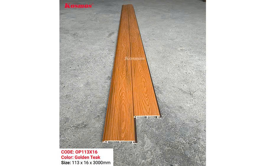 Tấm Ốp Gỗ Nhựa Phủ ASA KM 113X16-Teak