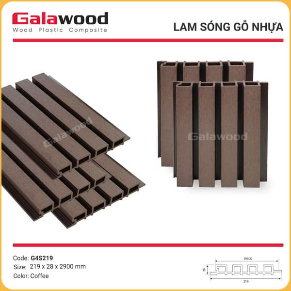 Tấm Ốp Lam 4 Sóng Galawood G4S219-Coffee