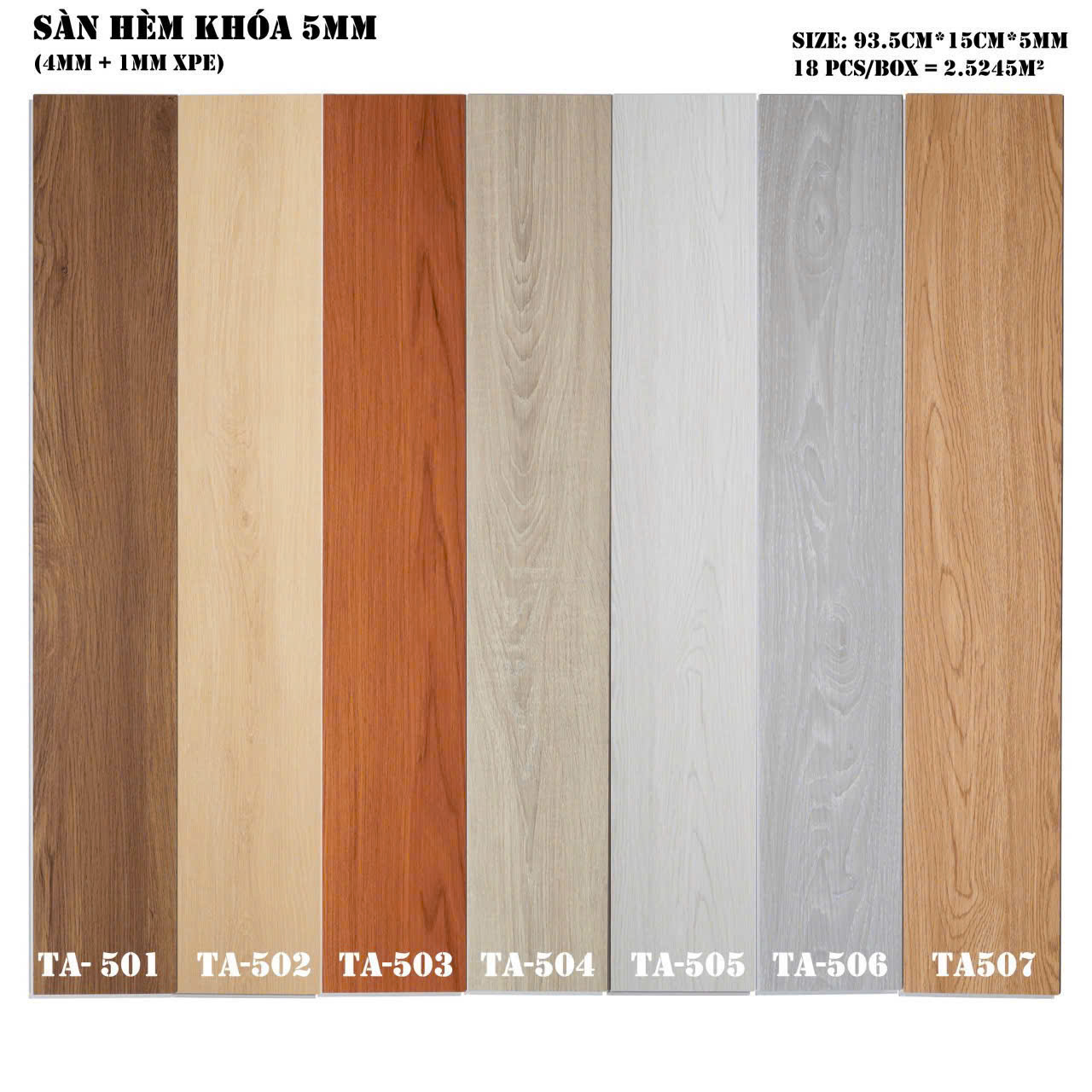 Sàn Nhựa Hèm Khóa Giả Gỗ 4MM+1MM XPE TA-505