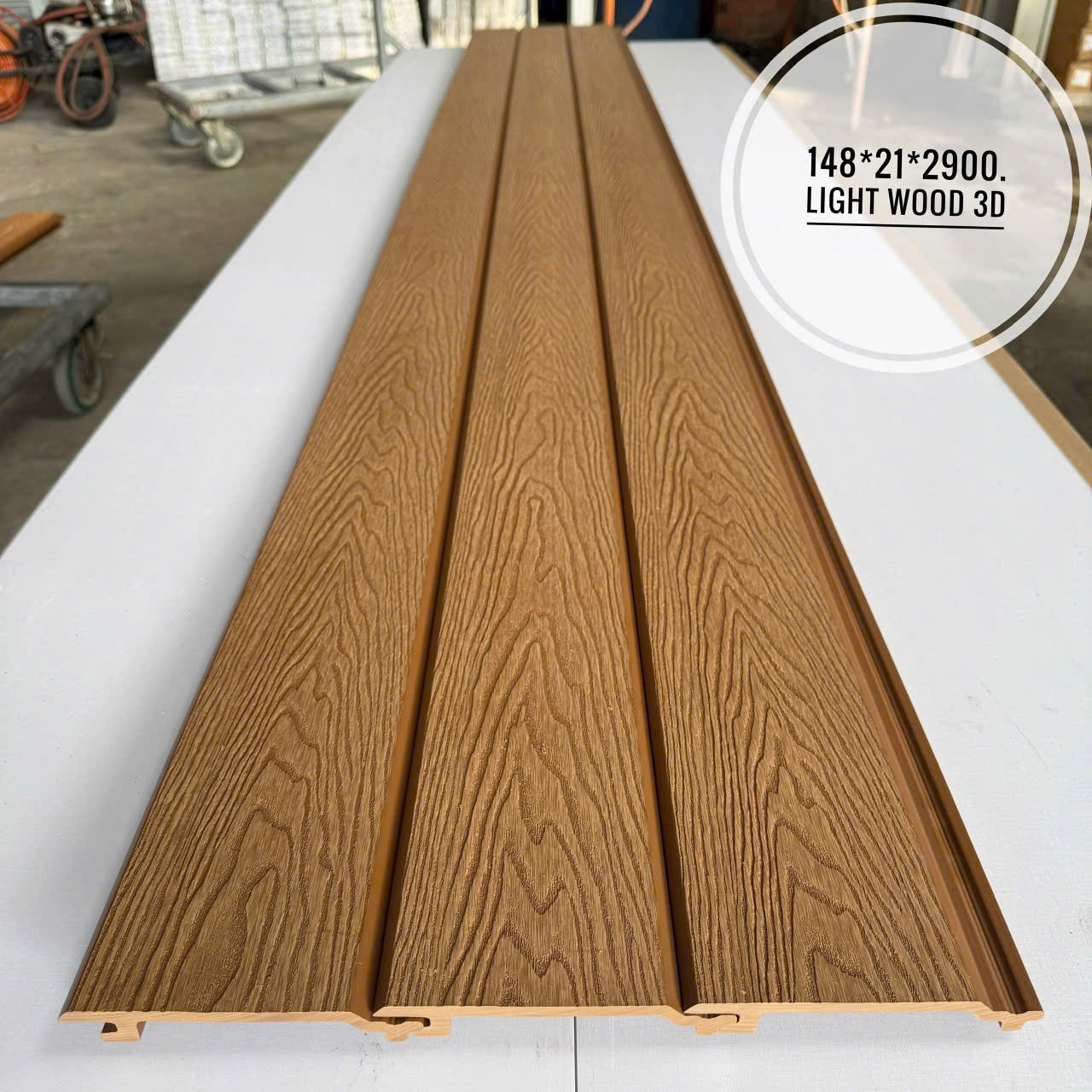 Tấm Ốp Gỗ Nhựa Ngoài Trời 3D HK-04 Wood