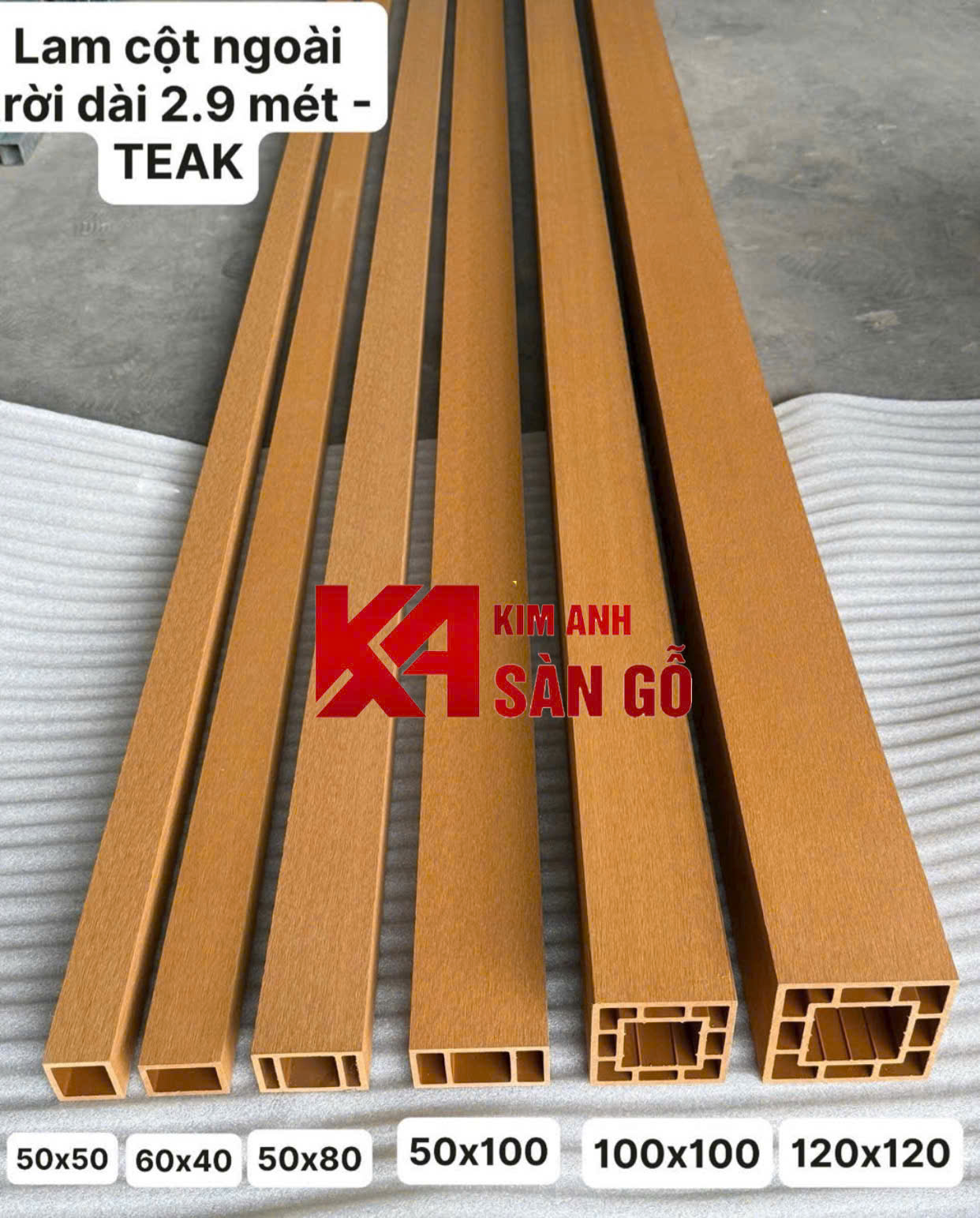Thanh Lam Trụ Gỗ Nhựa Ngoài Trời 120*120mm