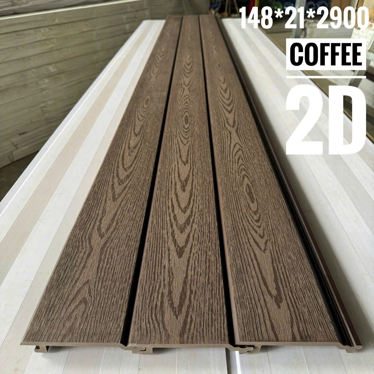 Tấm Ốp Gỗ Nhựa Ngoài Trời 2D HK-03 Coffee