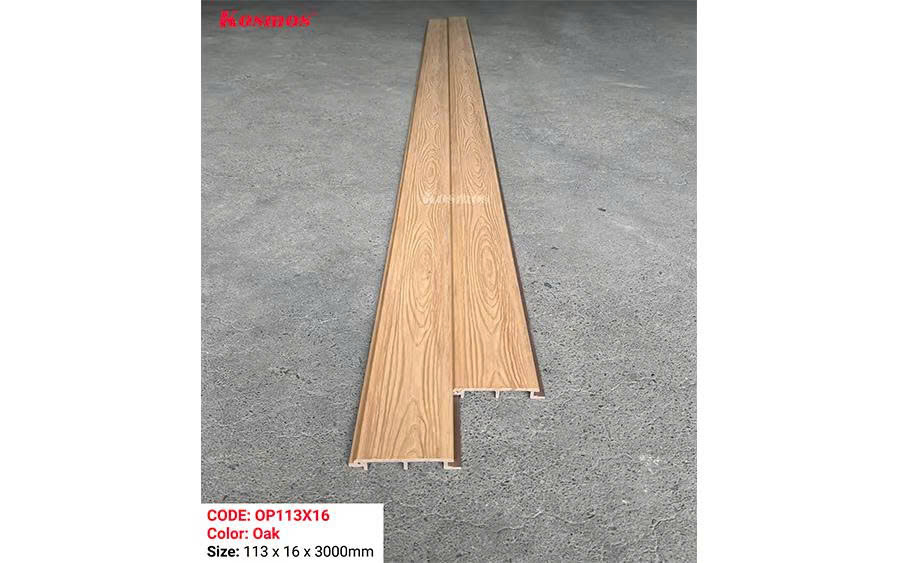 Tấm Ốp Gỗ Nhựa Phủ ASA KM 113X16-Oak