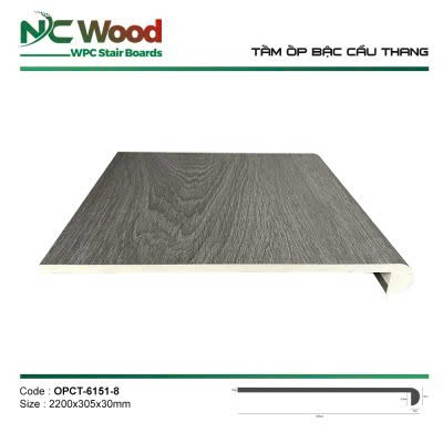 Mặt Bậc Cầu Thang Nhựa Giả Gỗ NCWood 6151-8