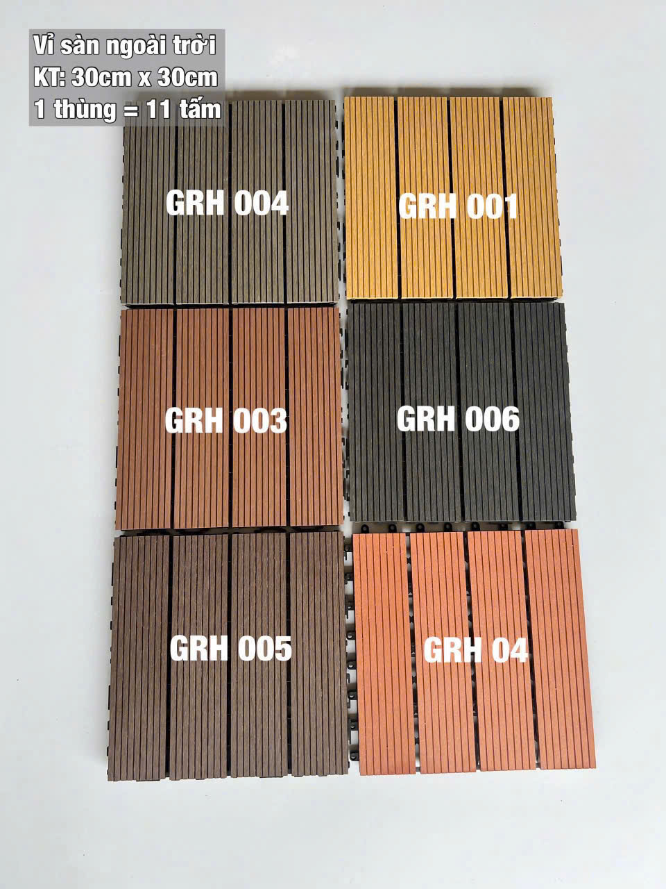 Vỉ Gỗ Nhựa Ngoài Trời GRH-04