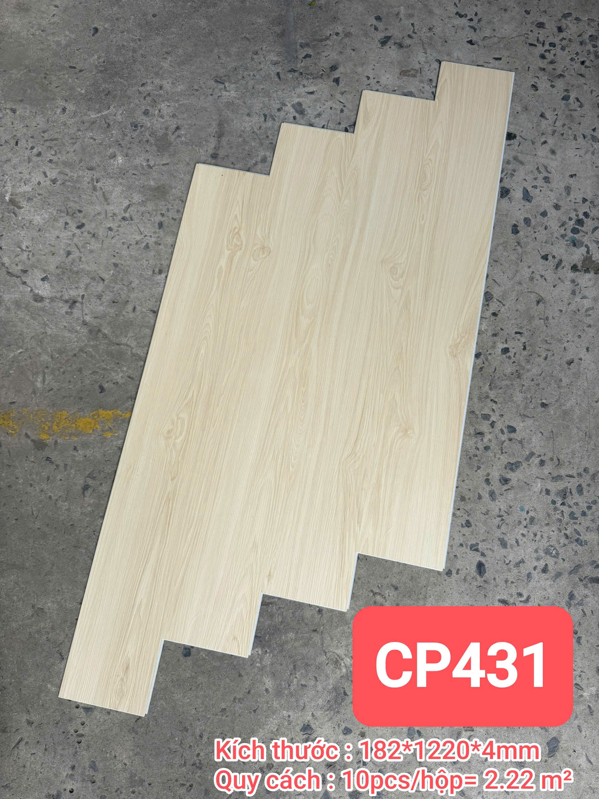 Sàn Nhựa Hèm Khóa Giả Gỗ SPC 4MM CP-431