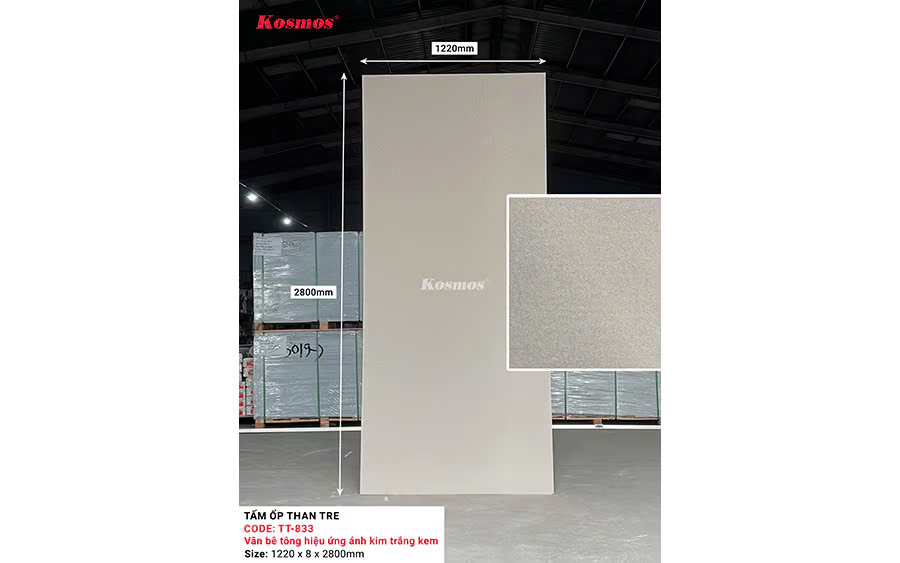 Tấm Ốp Than Tre Kosmos Bê Tông Ánh Kim TT-833