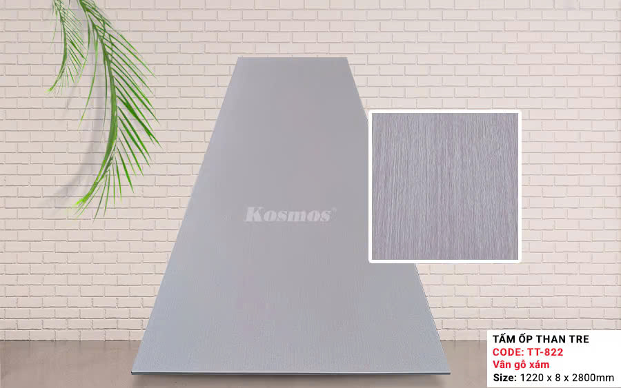 Tấm Ốp Than Tre Kosmos Vân Gỗ Xám TT-822