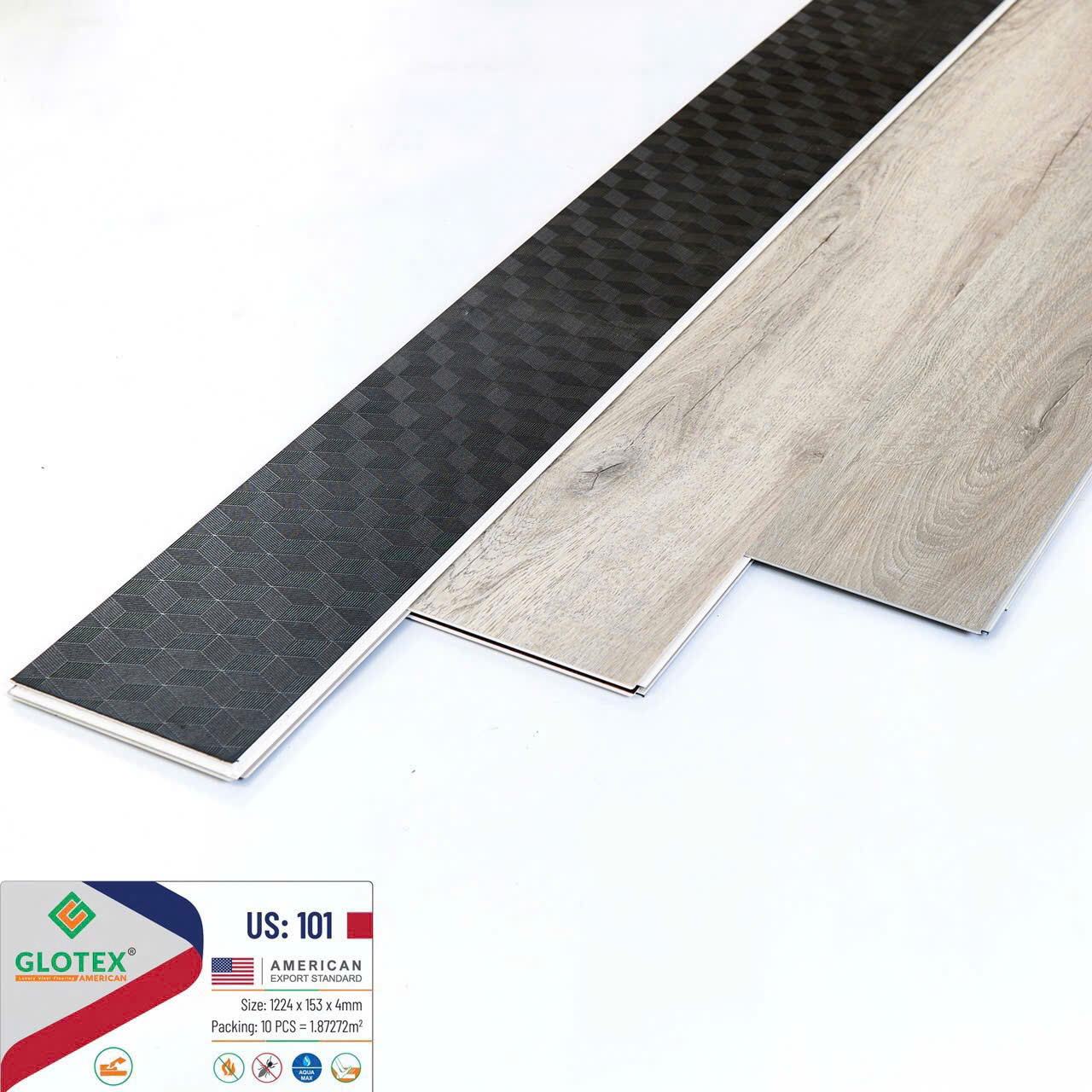 Sàn Nhựa Hèm Khóa 4MM+1MM đế Glotex-101