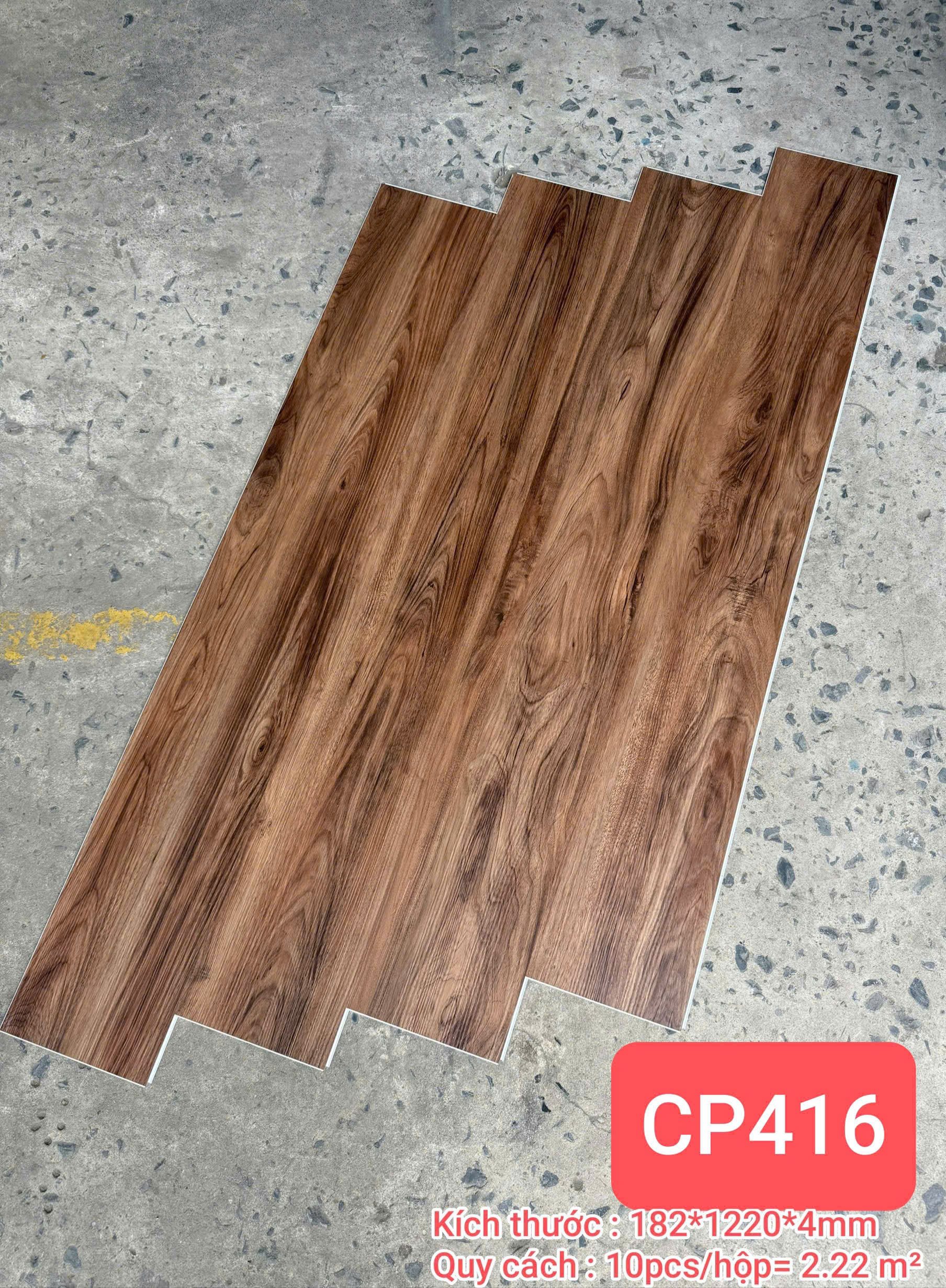 Sàn Nhựa Hèm Khóa Giả Gỗ SPC 4MM CP-416